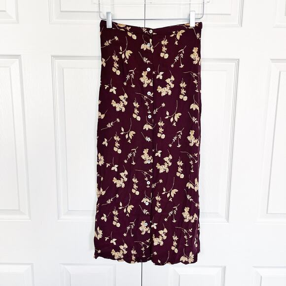Kathy Ireland Vintage Button Front Floral Midi Skirt - Picture 1 of 6